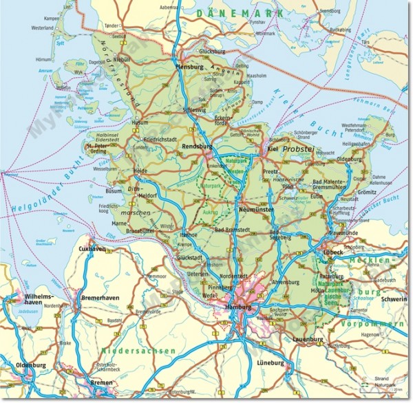 Schleswig-Holstein - Regionalkarte