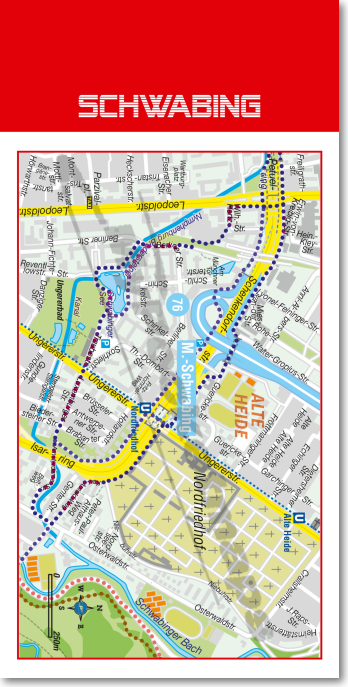 Schwabing - München | 50 Laufstrecken in München | Kartenshop