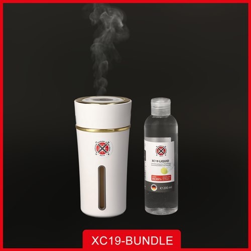 XC19 Paket bestehend aus XC19 Liquid 200ml und XC19 Vernebler XS 300ml Weiß